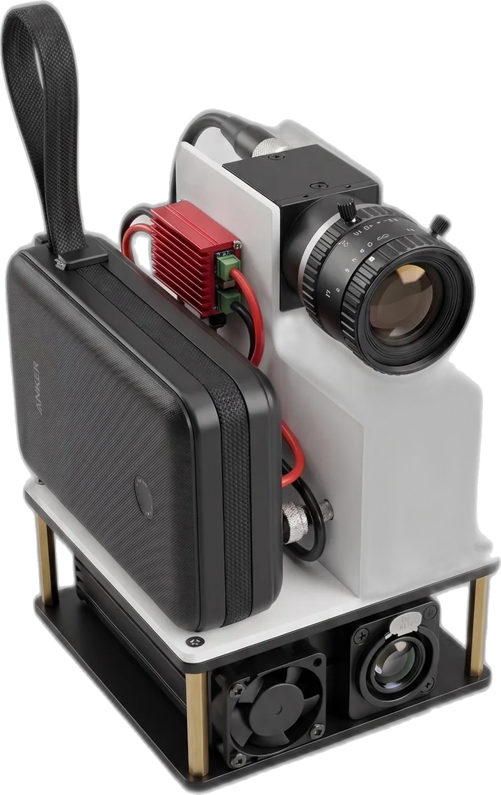 Portable structured-light 3D scanner with camera, projector and battery